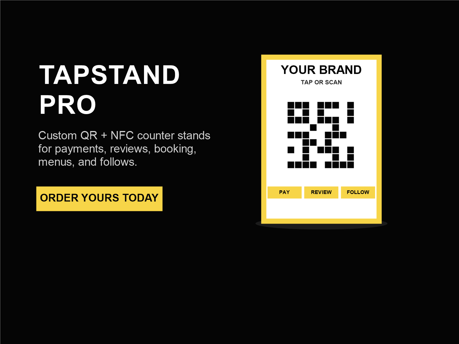 TapStand Pro custom QR and NFC counter stand